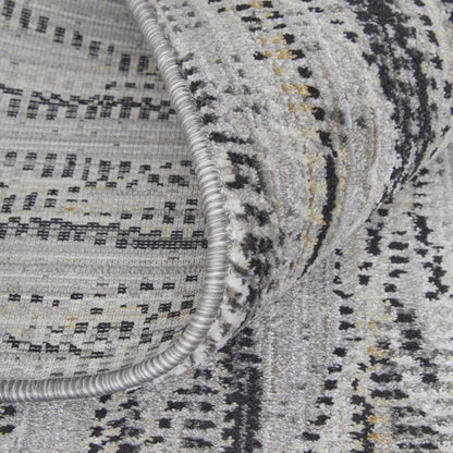 8 x 10 Gray Ivory & Tan Power Loom Rug
