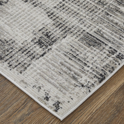 8 x 10 Gray & Ivory Power Loom Rug
