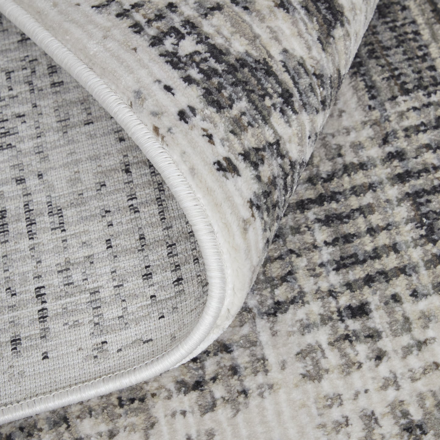 8 x 10 Gray & Ivory Power Loom Rug