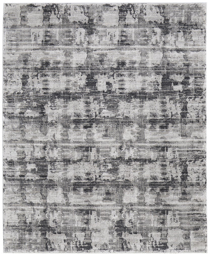8 x 10 Gray & Ivory Power Loom Rug