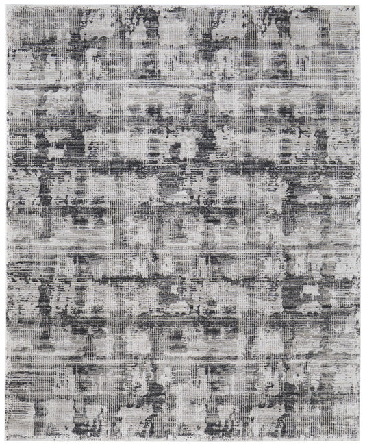 8 x 10 Gray & Ivory Power Loom Rug