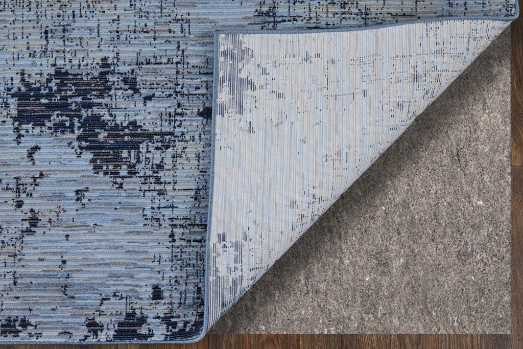8 x 10 Light Blue & Black Power Loom Rug