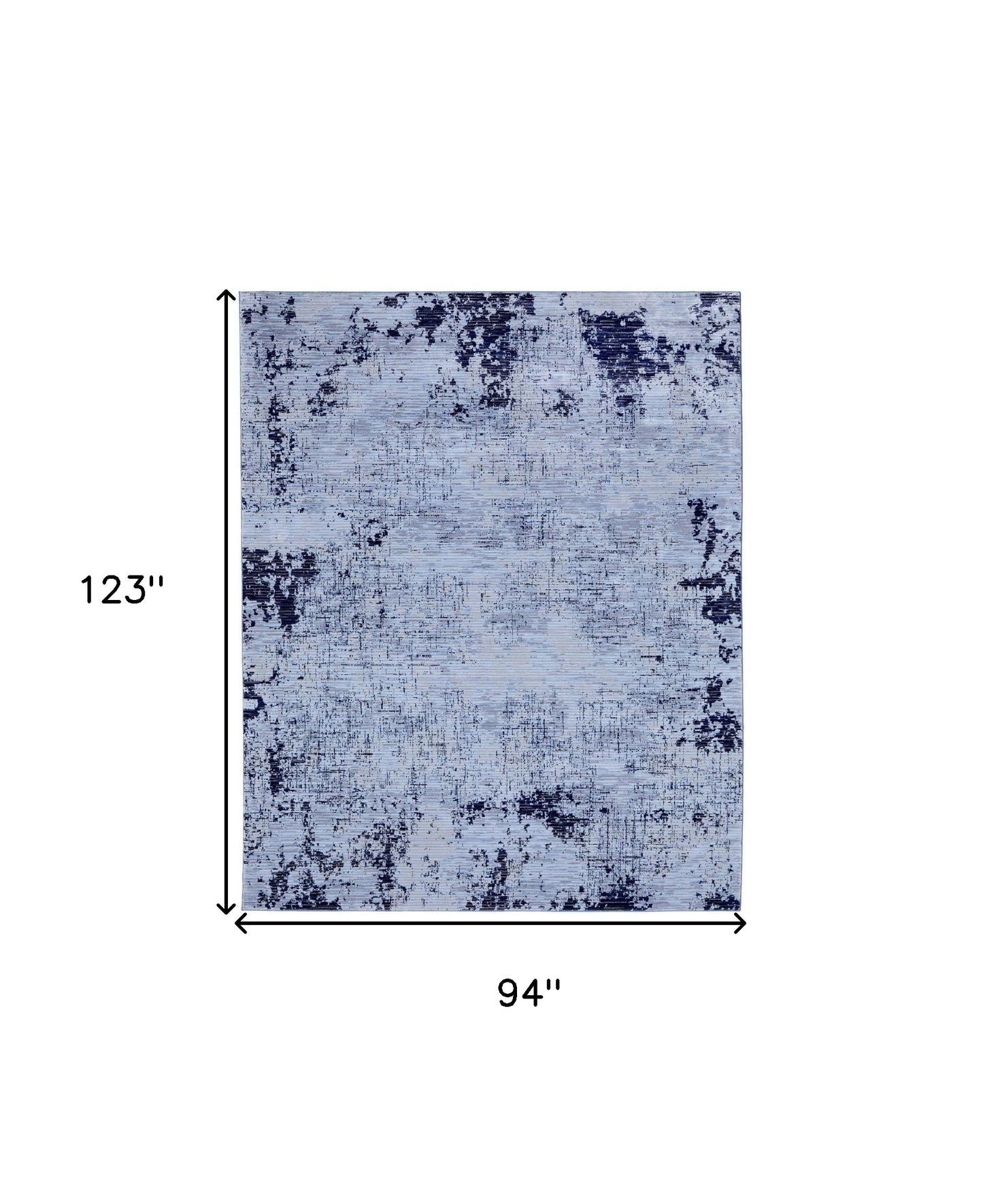 8 x 10 Light Blue & Black Power Loom Rug
