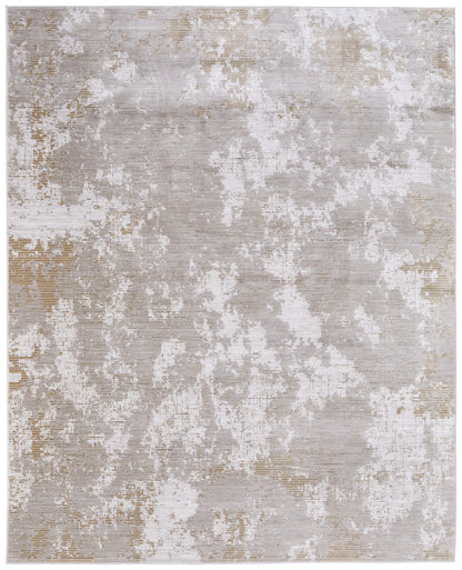 8 x 10 Gray Brown & Ivory Power Loom Rug