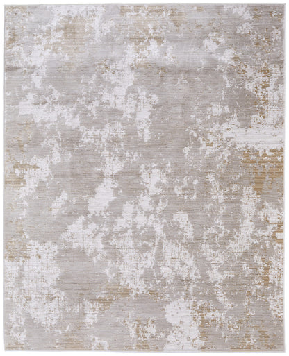 8 x 10 Gray Brown & Ivory Power Loom Rug
