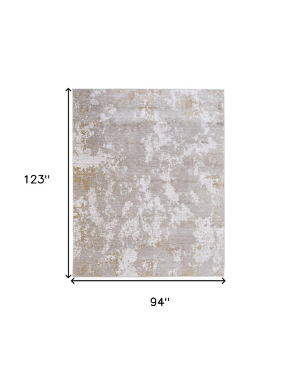 8 x 10 Gray Brown & Ivory Power Loom Rug