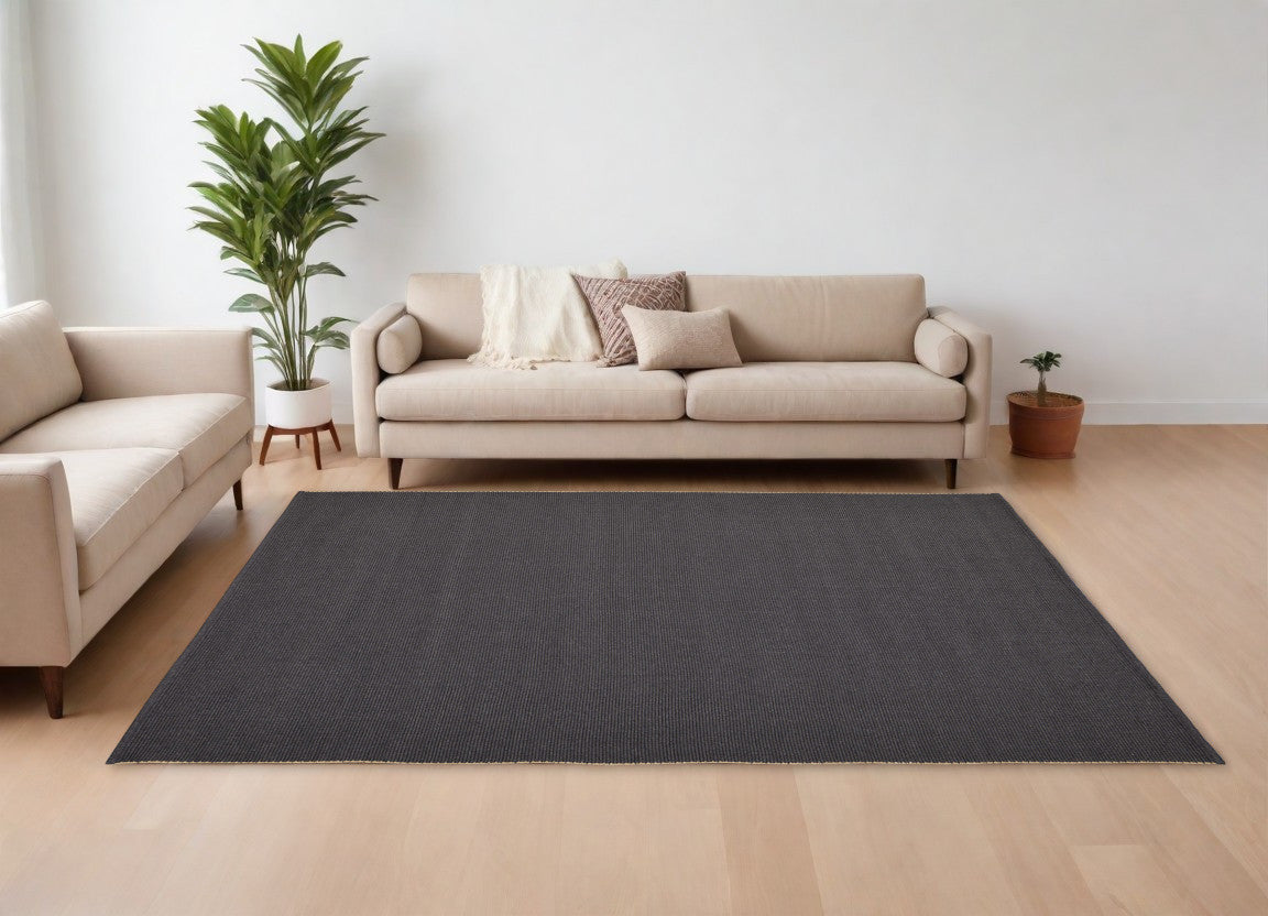 8 x 10 Tan & Gray Hand Woven Rug