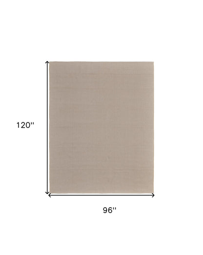 8 x 10 Ivory & Tan Hand Woven Rug
