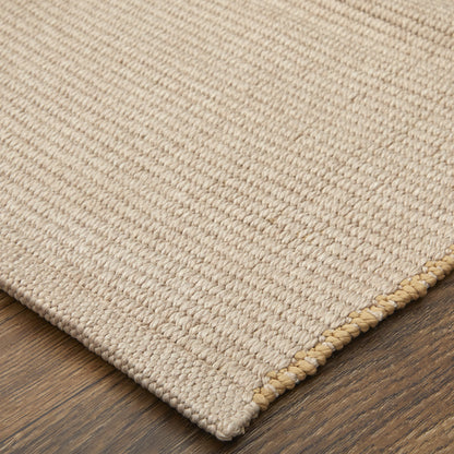 8 x 10 Ivory & Tan Hand Woven Rug