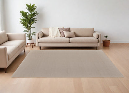 8 x 10 Ivory & Tan Hand Woven Rug