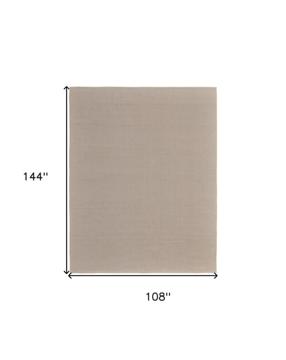 9 x 12 Ivory & Tan Hand Woven Rug