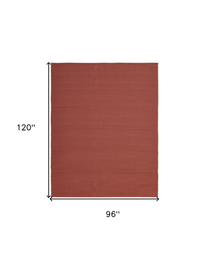 8 x 10 Red & Tan Hand Woven Rug