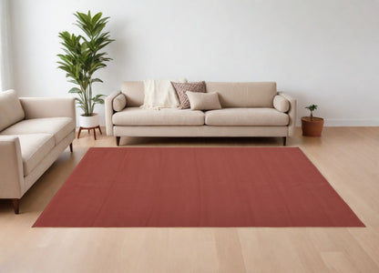 8 x 10 Red & Tan Hand Woven Rug