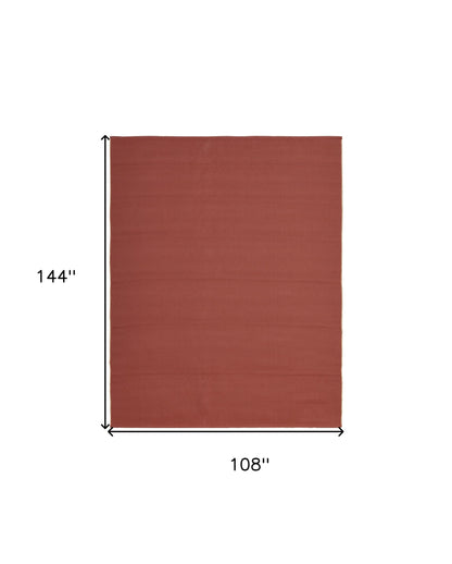 9 x 12 Red & Tan Hand Woven Rug