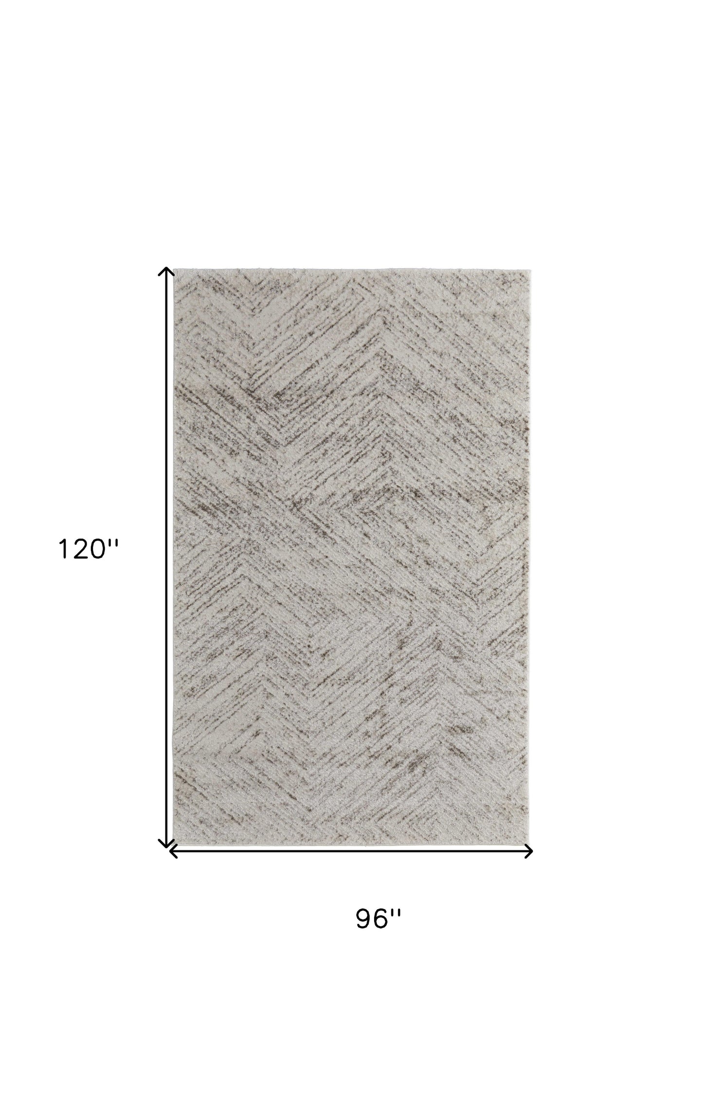 8 x 10 Ivory & Brown Geometric Power Loom Rug