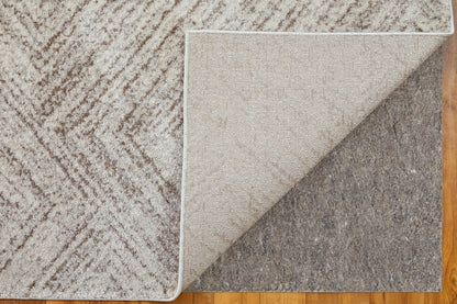8 x 10 Ivory & Brown Geometric Power Loom Rug