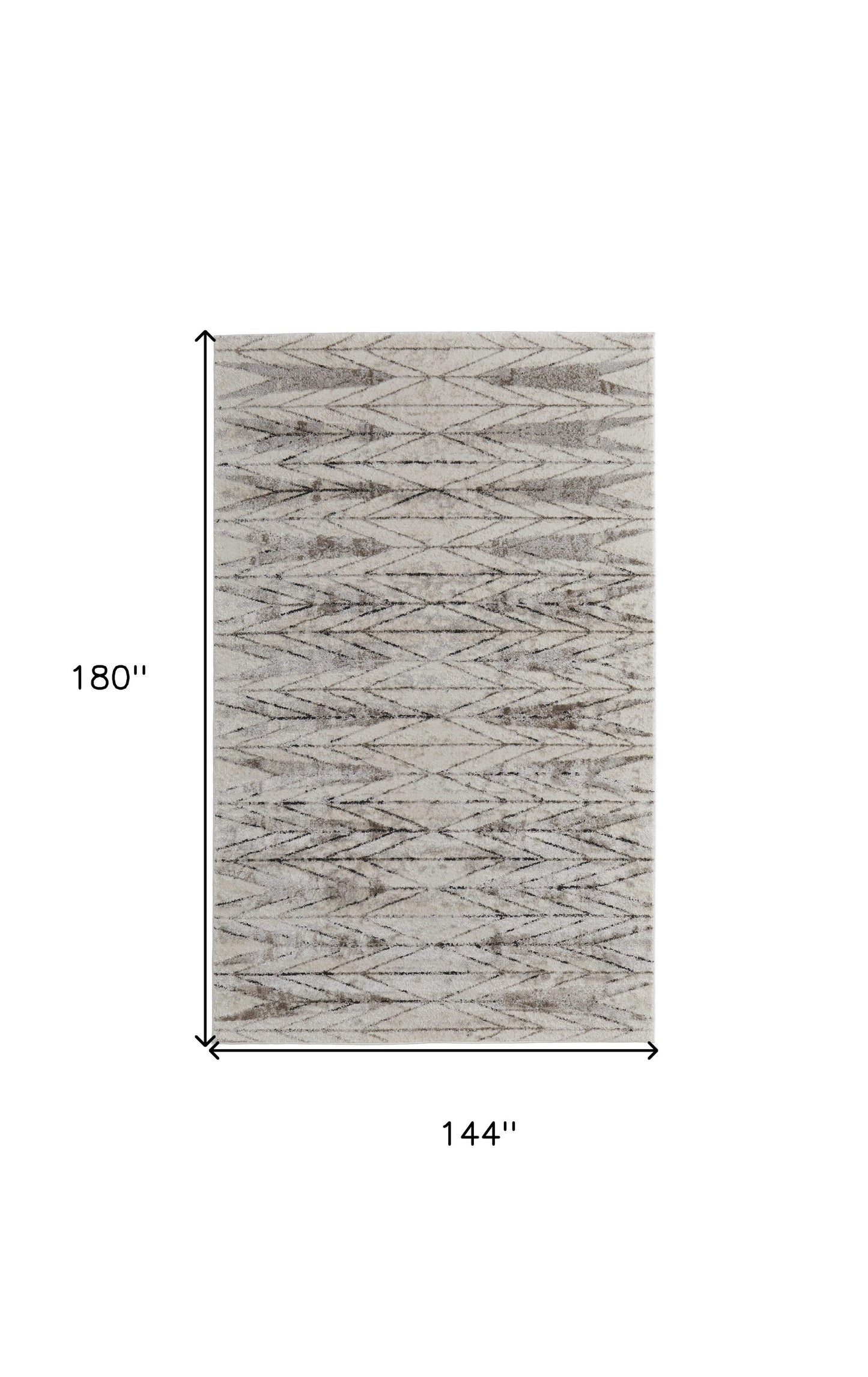 12 x 15 Ivory & Brown Geometric Power Loom Rug
