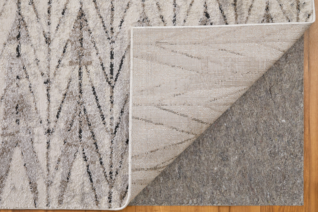 12 x 15 Ivory & Brown Geometric Power Loom Rug