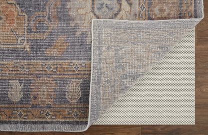 4 x 6 Blue Gray & Tan Oriental Hand Knotted Rug