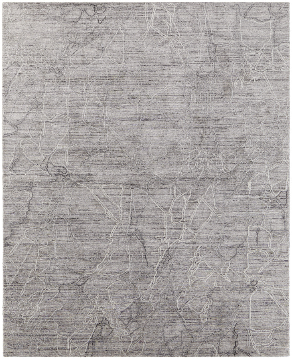 8 x 10 Gray & Ivory Hand Woven Rug