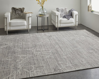 8 x 10 Gray & Ivory Hand Woven Rug