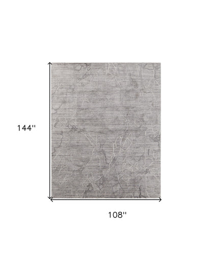 9 x 12 Gray & Ivory Hand Woven Rug