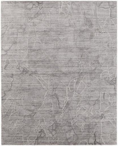 9 x 12 Gray & Ivory Hand Woven Rug