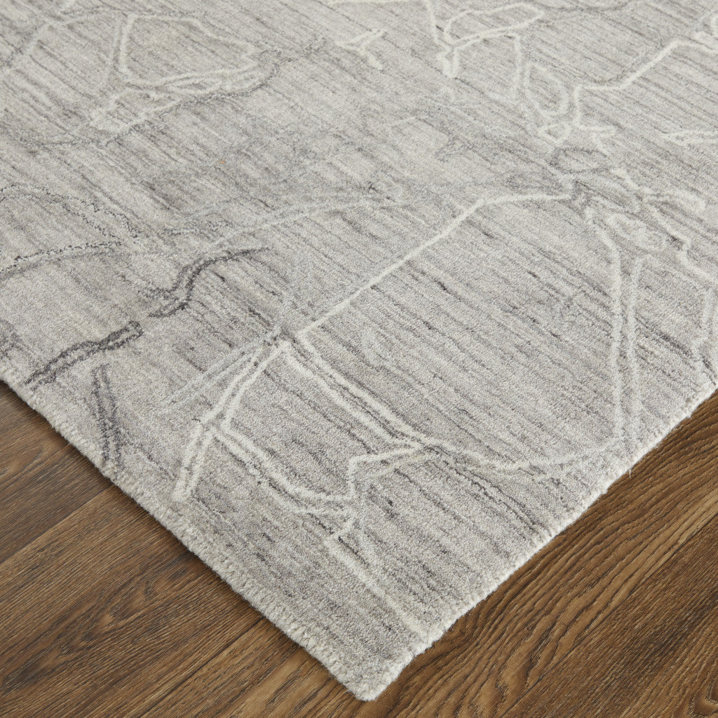 9 x 12 Gray & Ivory Hand Woven Rug