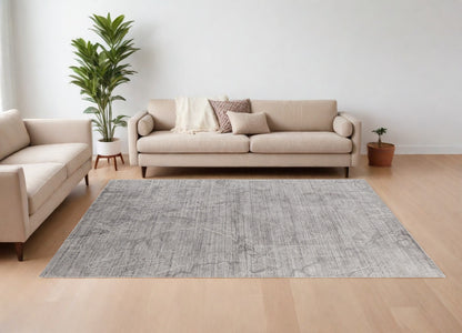 9 x 12 Gray & Ivory Hand Woven Rug