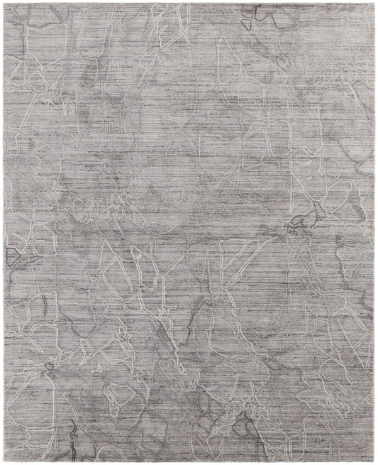 9 x 12 Gray & Ivory Hand Woven Rug