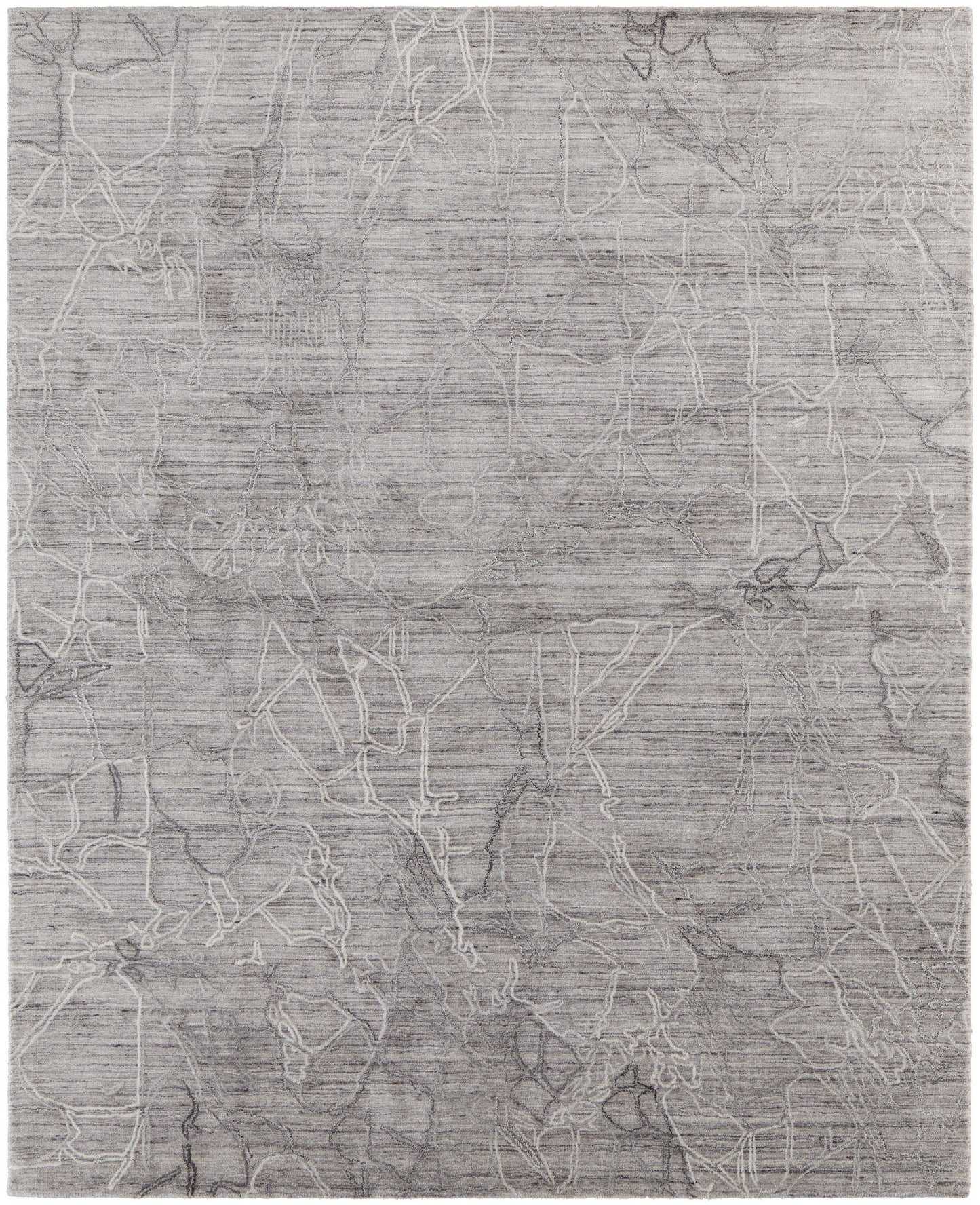9 x 12 Gray & Ivory Hand Woven Rug