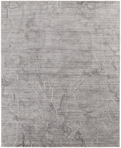 9 x 12 Gray & Ivory Hand Woven Rug
