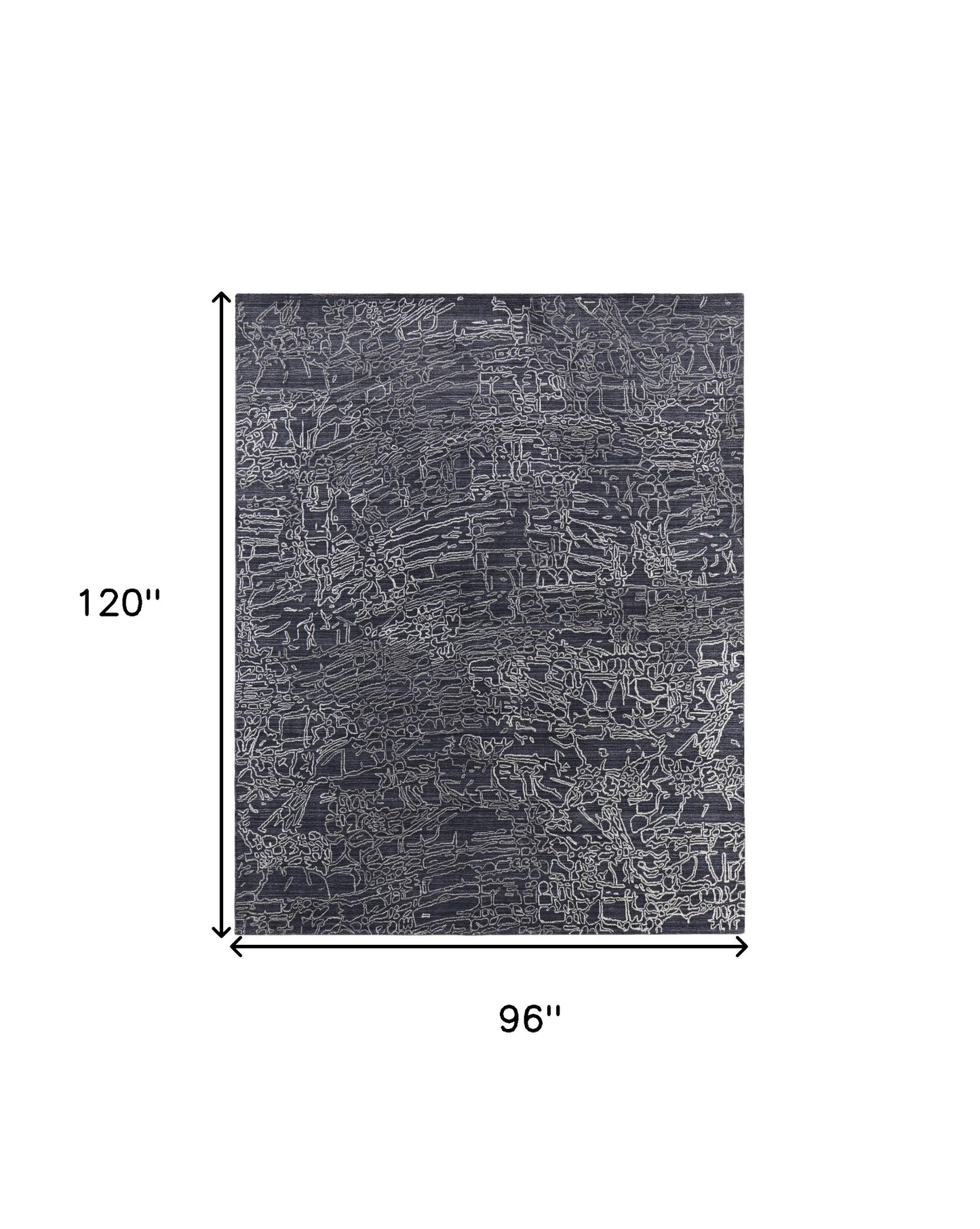 8 x 10 Black Gray & Ivory Hand Woven Rug
