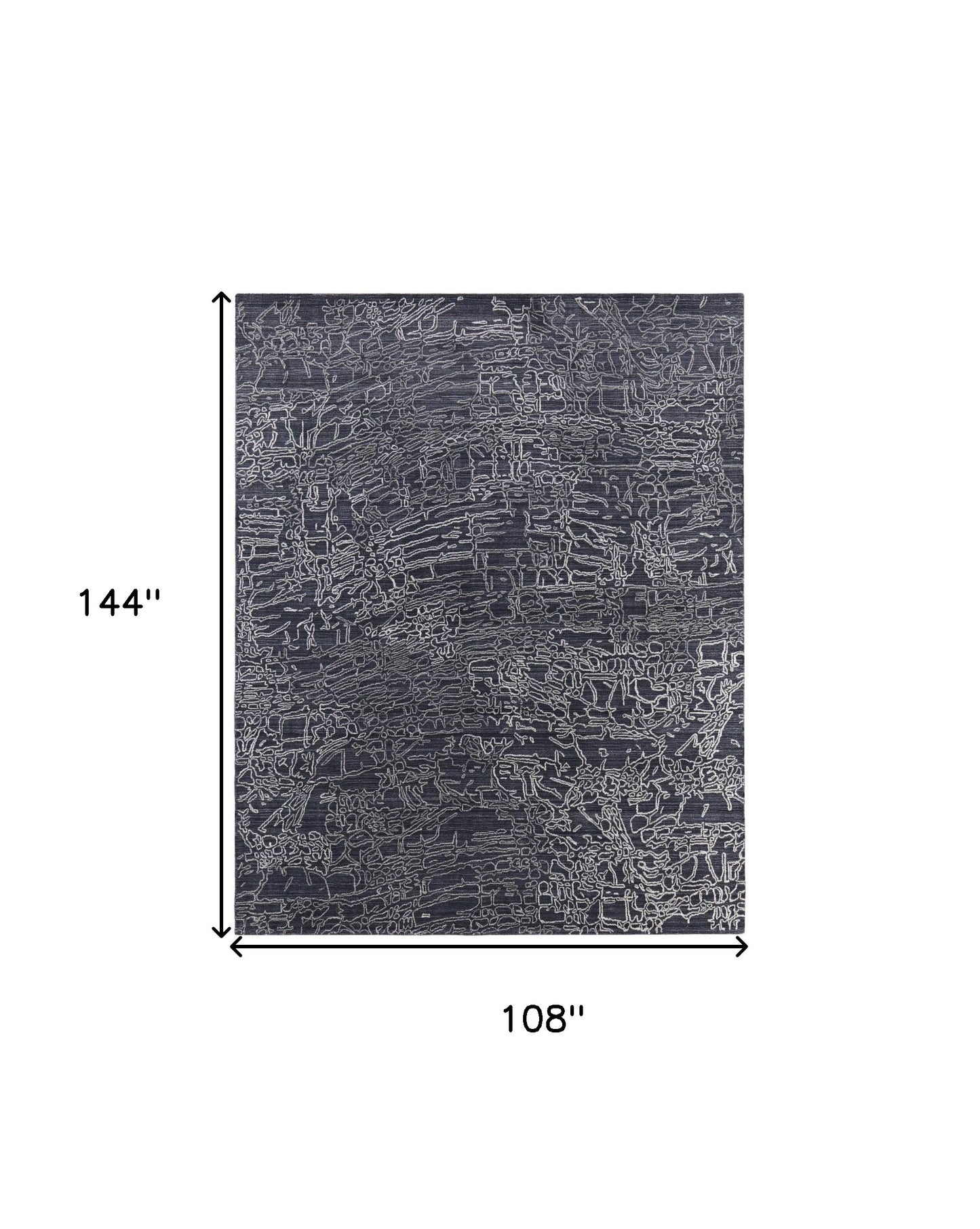 9 x 12 Black Gray & Ivory Hand Woven Rug