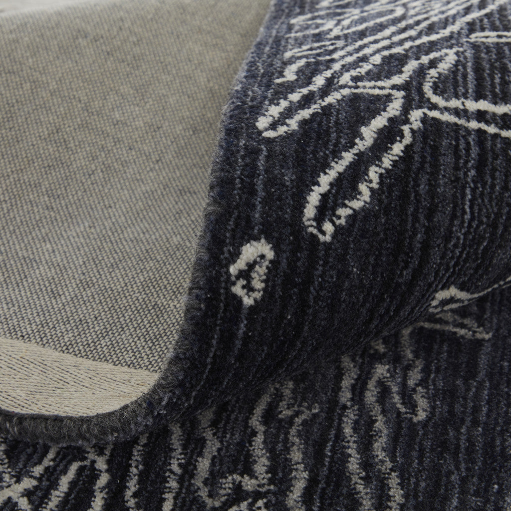 9 x 12 Black Gray & Ivory Hand Woven Rug