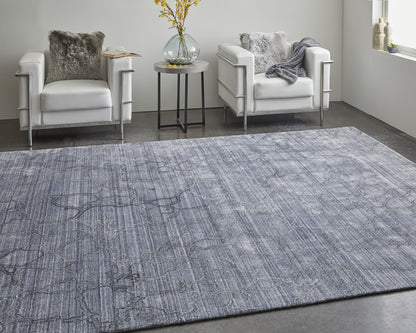 4 x 6 Gray & Blue Hand Woven Rug