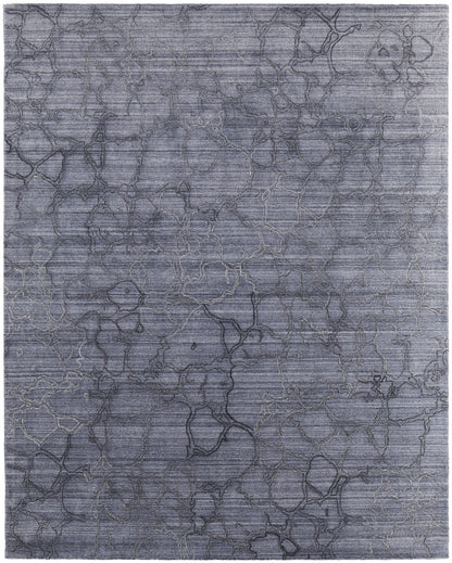 9 x 12 Gray & Blue Hand Woven Rug