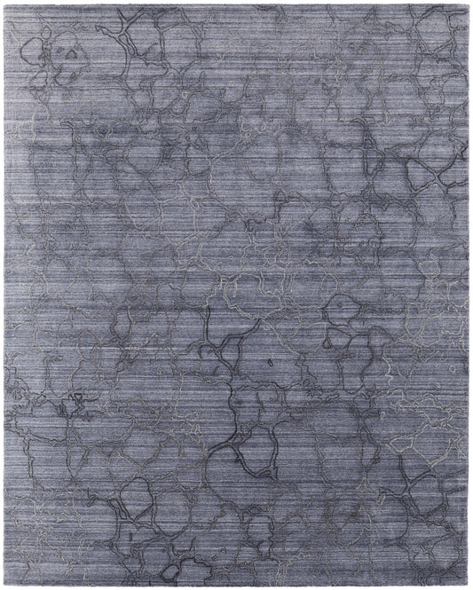 9 x 12 Gray & Blue Hand Woven Rug