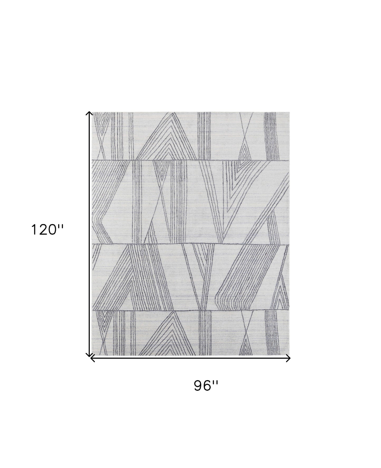 8 x 10 Black & Ivory Hand Woven Rug