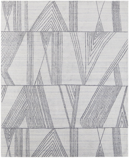 8 x 10 Black & Ivory Hand Woven Rug