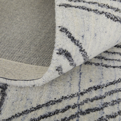 8 x 10 Black & Ivory Hand Woven Rug