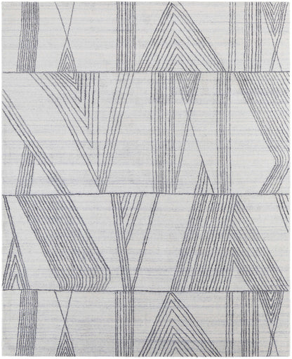 8 x 10 Black & Ivory Hand Woven Rug