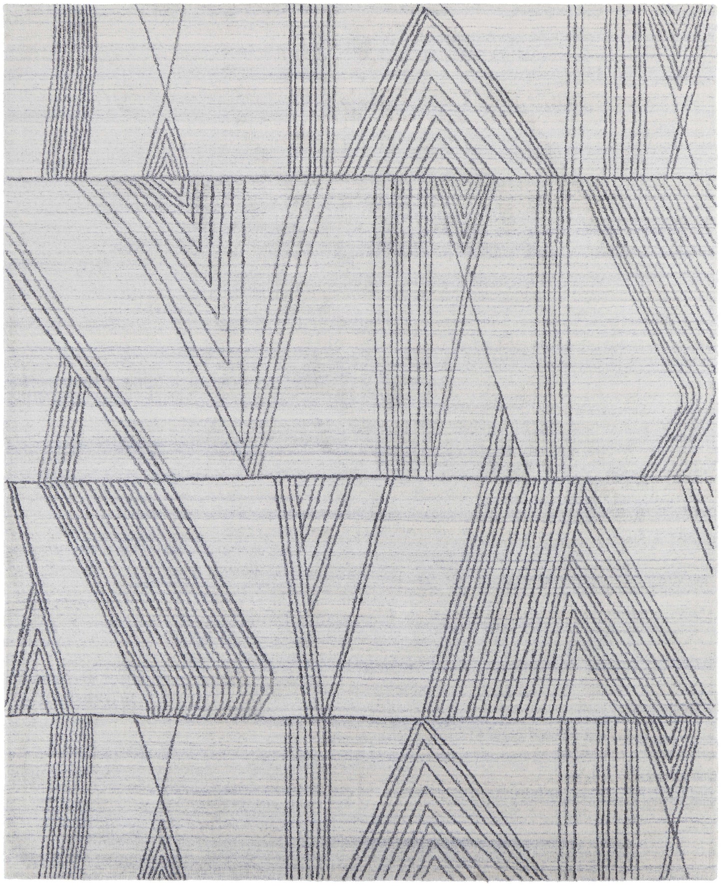 8 x 10 Black & Ivory Hand Woven Rug