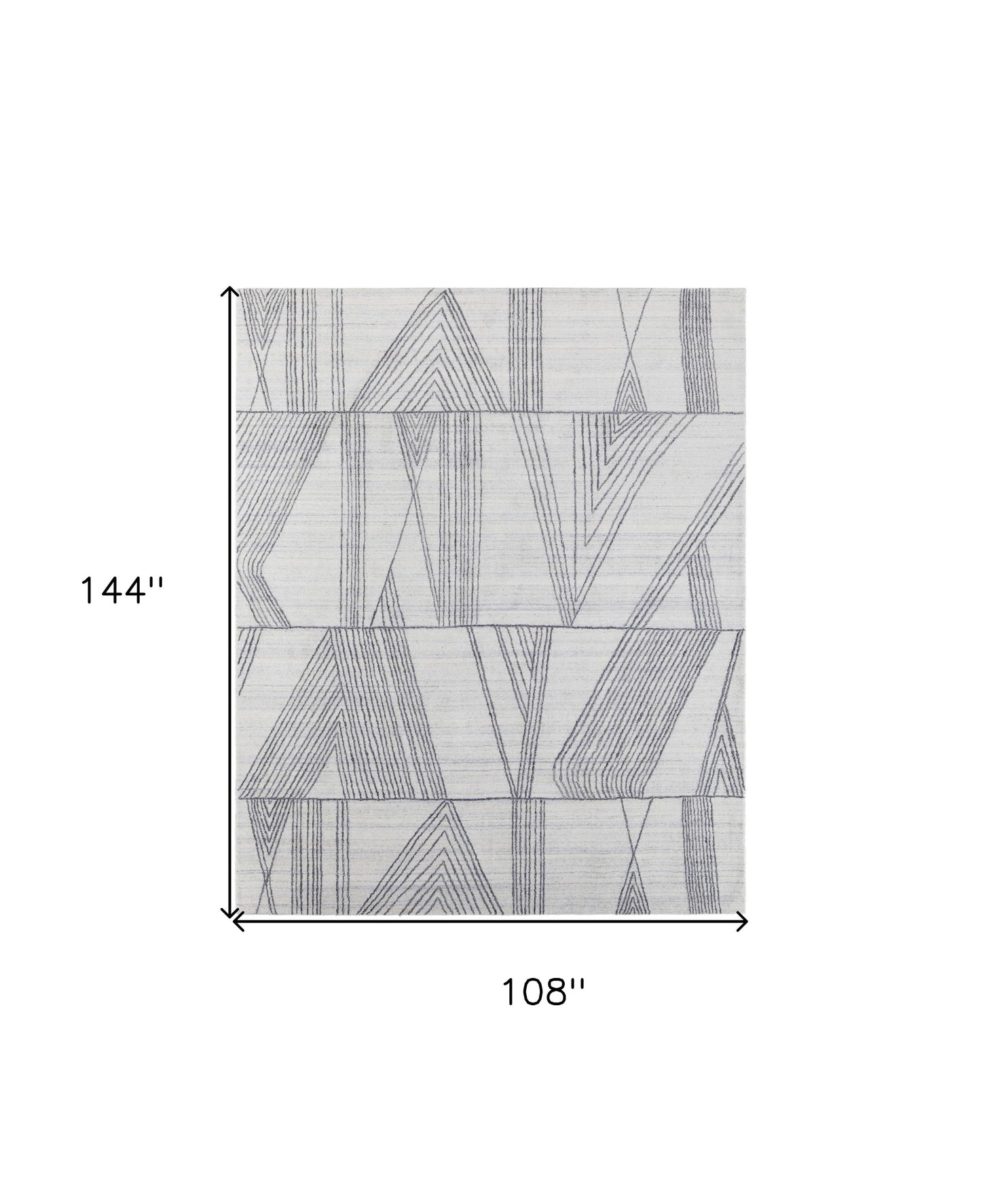 9 x 12 Black & Ivory Hand Woven Rug