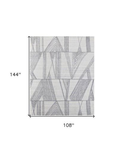 9 x 12 Black & Ivory Hand Woven Rug
