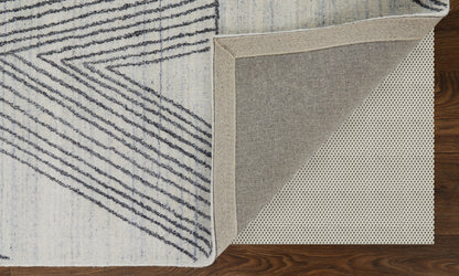 9 x 12 Black & Ivory Hand Woven Rug