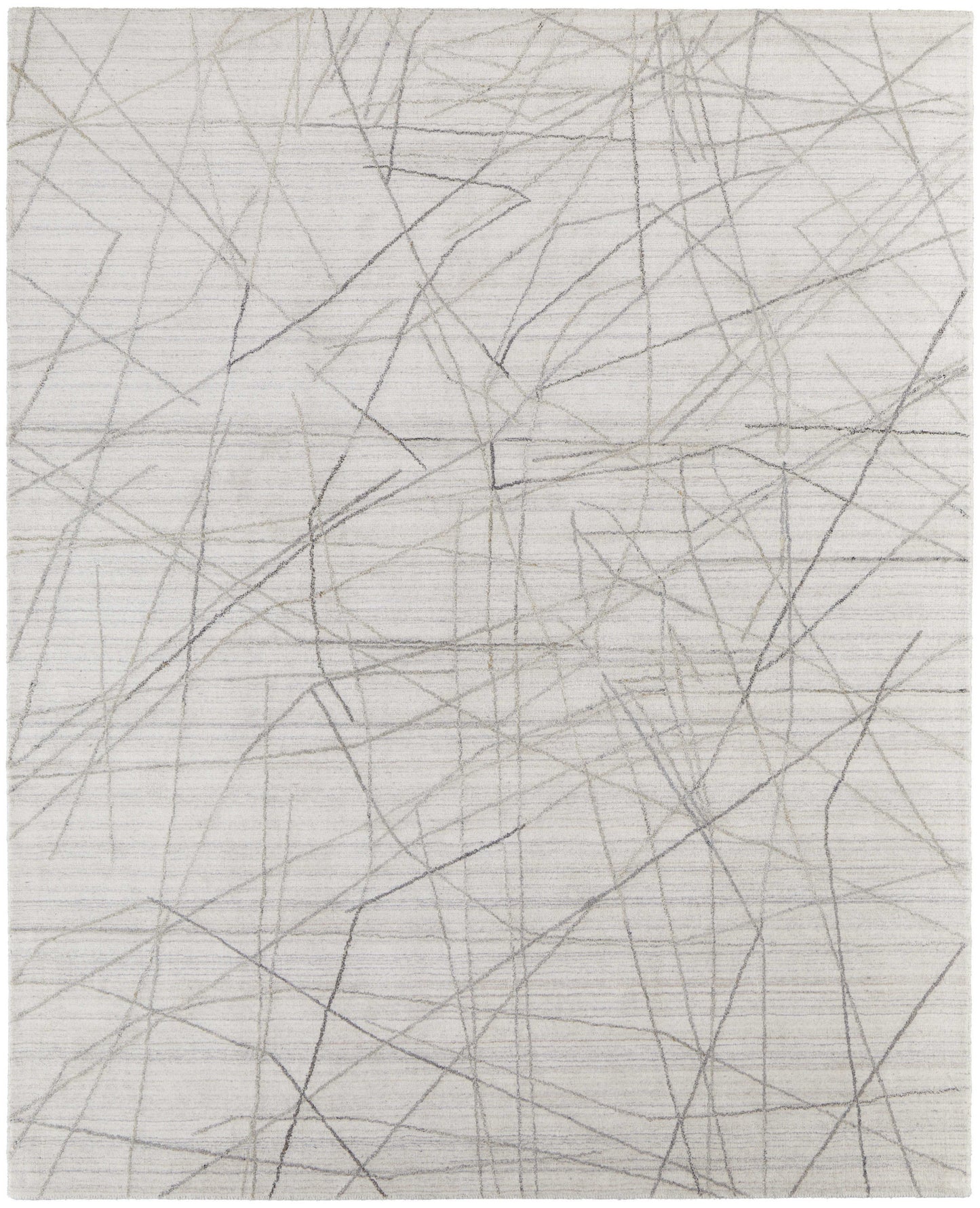 8 x 10 Gray & Ivory Hand Woven Rug