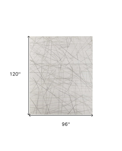 8 x 10 Gray & Ivory Hand Woven Rug