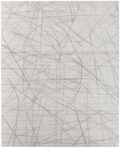 9 x 12 Gray & Ivory Hand Woven Rug
