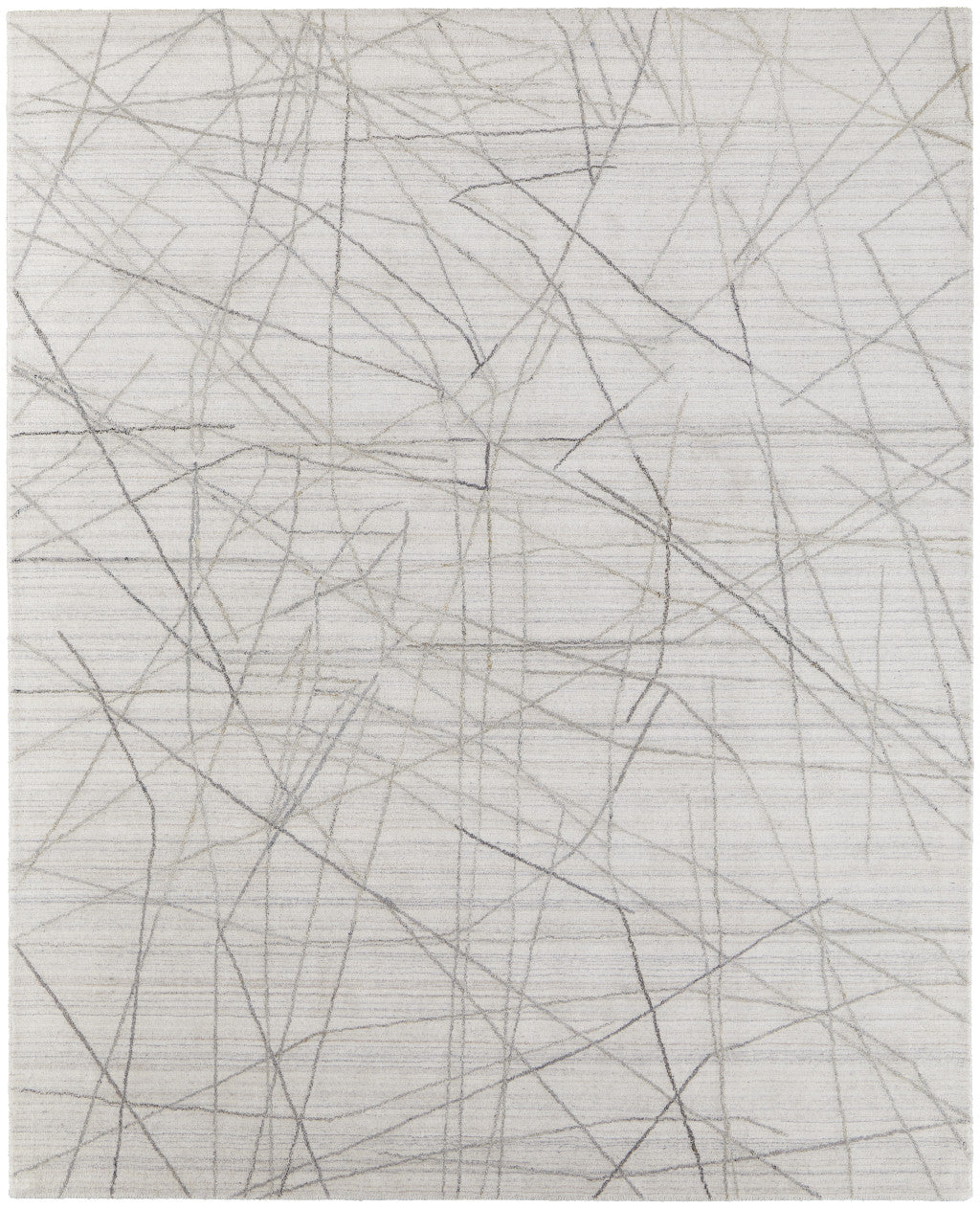 9 x 12 Gray & Ivory Hand Woven Rug